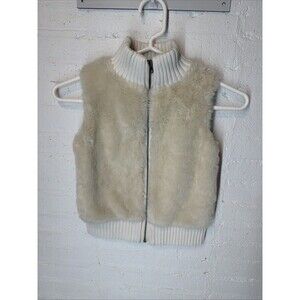 Gap Kids Faux Fur Sweater vVest Ivory, Small